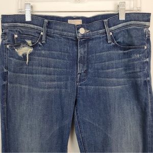 Mother Jeans “Runaway Graffiti Girl” Distressed Raw Hem Anthropologie